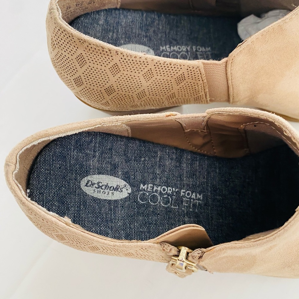 Dr. Scholl's Ankle Boot Women 7.5M Beige Faux Suede Memory Foam Cool Fit Wear - Picture 6 of 9